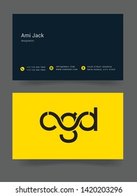 C G D letters joint logo design vector with business card template