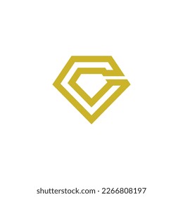 diseño del logotipo de monolina geométrica de rombo c o g