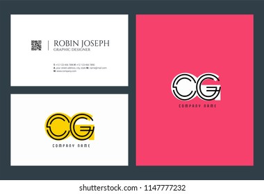 C & G Joint logo icon with business card vector template.