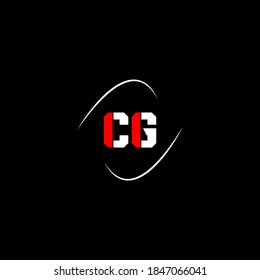 C G letter logo emblem design on black color background, cg monogram