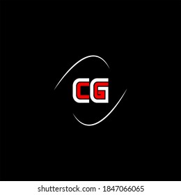 C G letter logo emblem design on black color background, cg monogram