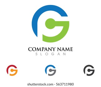 C G Letter Logo Template vector icon design