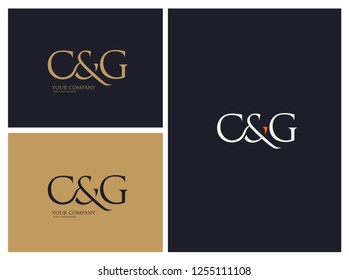 C & G letters Joint logo icon with business card vector template.