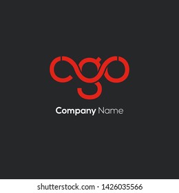 C G O letters joint logo design 