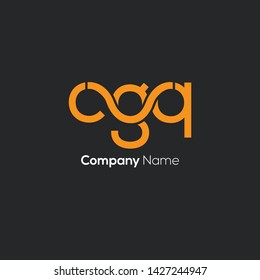 C G Q joint letters logo design vector template
