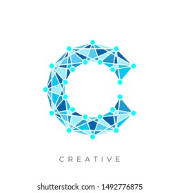 C geomtric logo. creative design vector.