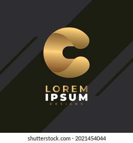 C Golden Letter Logo Monogram Vector Design. Vektorgrafik des Creative-C-Gold-Letter-Symbols