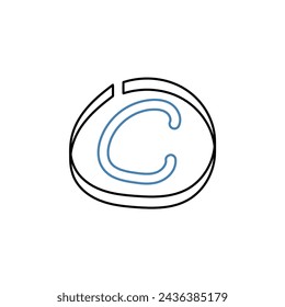 c grade concept line icon. Simple element illustration. c grade concept outline symbol design.