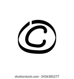 Icono de línea de concepto de grado c. Ilustración de elemento simple. c diseño de símbolo de esquema de concepto de grado.