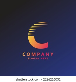 Logo de la letra de gradiente C para marca y negocios. Diseño de degradado para uso creativo en la escritura de iconos