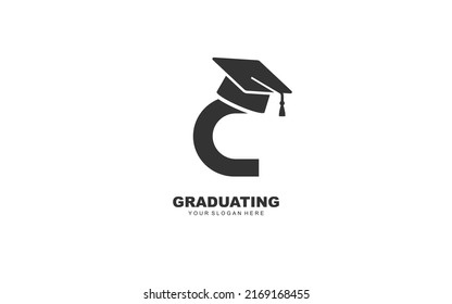 C graduation logo design inspiration. Vector letter template design for brand.