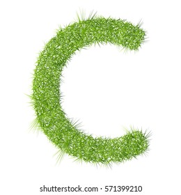 C grass letter on a white background