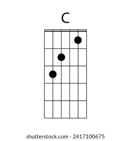 C guitar chord icon vector illustration design