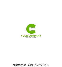 C Guitar Logo Design Vector