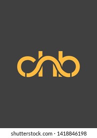 C H B letters joint logo design vector template 