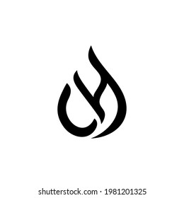 c h ch hc initial oil or gas or water logo design vector template