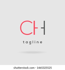 C H Double letter logo design vector template