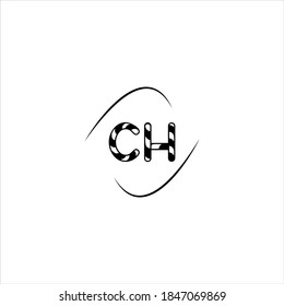 logotipo de letra C H diseño abstracto sobre fondo de color blanco, monograma