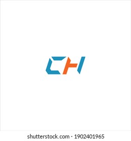 C H-Buchstaben Logo, Vektordesign auf weißem Hintergrund. ch Symbol