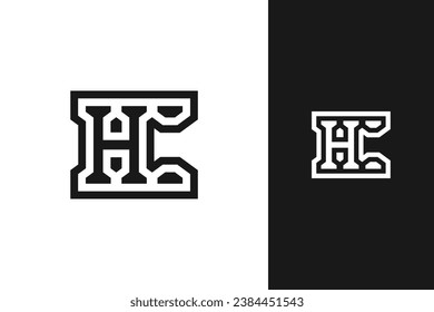 c h letter monogram logo design