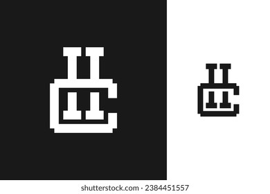 c h letter monogram logo design