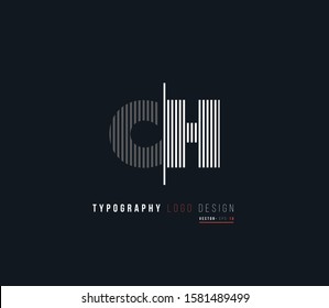 C H letters joint logo vector.