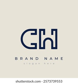 C and H logo design. CH abstract Letters Logo Monogram. This logo design is the process of creating a visual symbol that represents a brand, company, or individual.