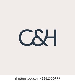 Ilustración vectorial de diseño de logotipo C y H en estilo de arte de línea. Marca de logotipo vectorial simple para ropa, moda, boutique, empresa y empresa