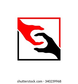 C hand language, Sign Language Logo Template