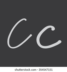 'C' Hand written Marker alphabet vector