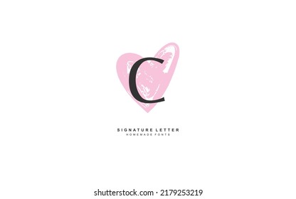 C heart logo design inspiration. Vector letter template design for brand.