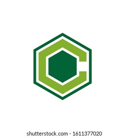 C hexagon logo design simple modern template