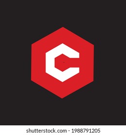 c hexagon logo design vector sign template