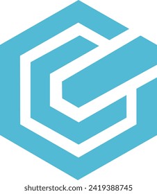 C hexagon logo Template in a modern minimalist style