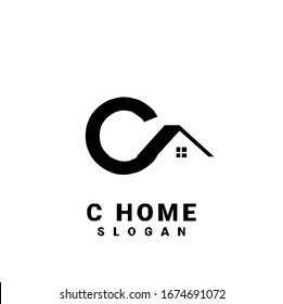 c home initial black logo icon design