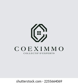 c home initial black logo icon design
