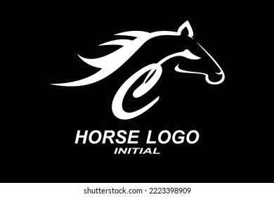 C Horse Letter logo template for your branding.