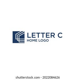 C HOUSE LINES LOGO DESIGN VECTOR