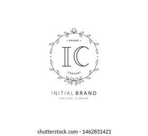 I C IC Beauty vector initial logo, handwriting logo of initial signature, wedding, fashion, jewerly, boutique, floral and botanical with creative template for any company or business.