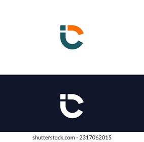 C, IC, elementos de plantilla de diseño de logotipo de letras CI. Logo de la letra digital abstracta moderna. Ilustración vectorial. Nuevo logo moderno.