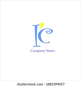I C IC Initial handwriting or handwritten logo for identity