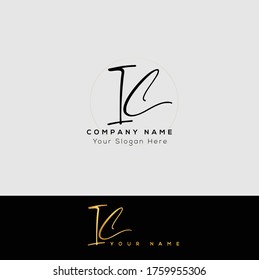  I C IC Initial letter handwriting and signature logo.	