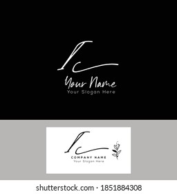  I C IC Initial letter handwriting and signature logo. Beauty vector initial logo .Fashion, boutique, floral and botanical