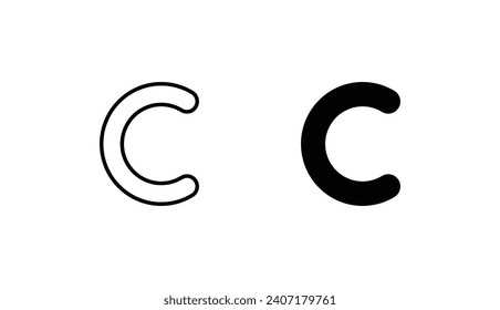 Diseño de icono C con ilustración de fondo blanco