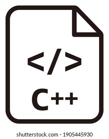 icono de C++ | Ilustración del icono del vector del lenguaje de programación principal