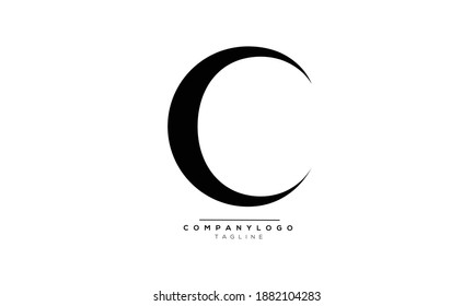 C icono monograma letra texto diseño del alfabeto