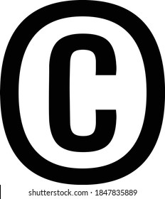 Icono C - Simple Copyright Icono negro 