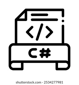 Icono de C++ con contorno de estilo