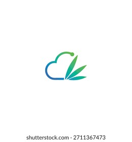 Logotipo de diseño de hoja de Tecnología C iilusion
