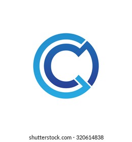 C initial circle company or CO OC logo blue